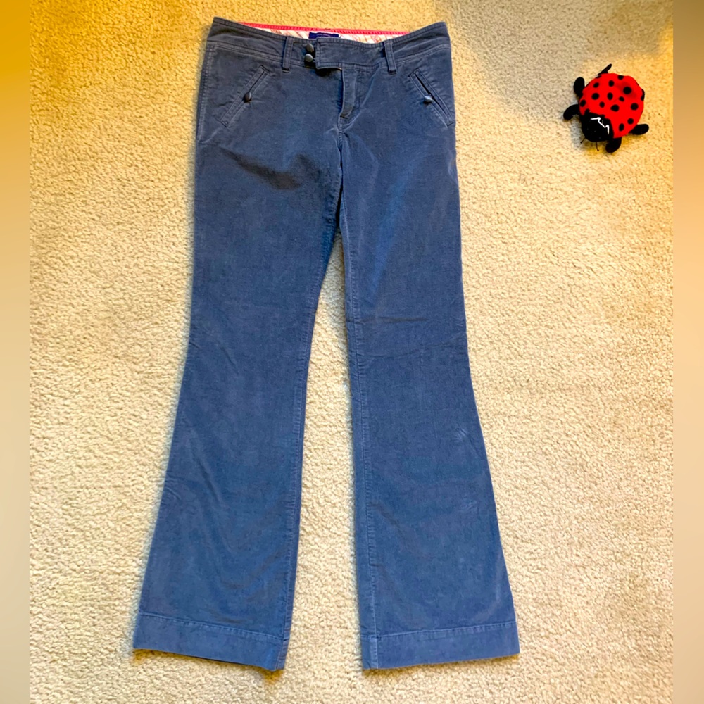 Hurley Women’s Blue-Gray Size 5 Flat Front Boot Cut Velvet Pants Excellent Cond!